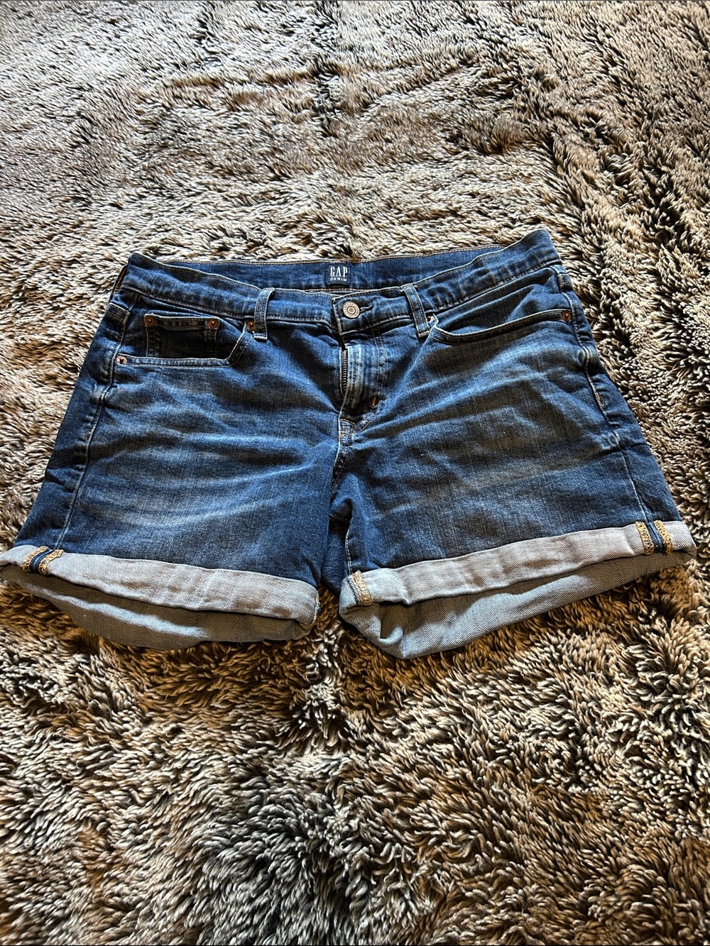 GAP Women’s Blue Rolled Cuff Denim Shorts 28R